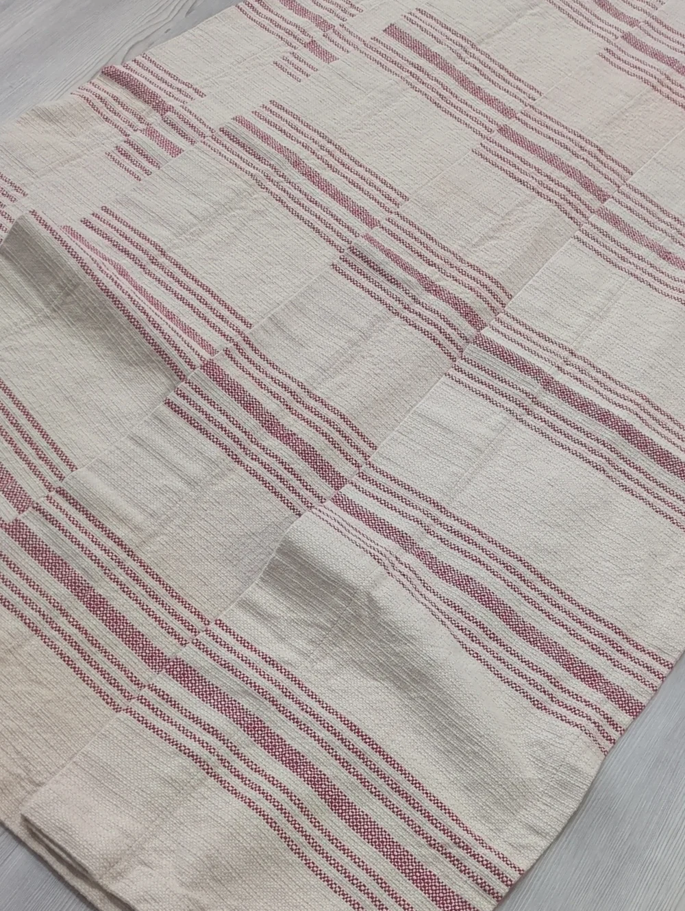 Pottery Barn Red Stripe Cotton Cafe Curtains Valances 50x13 Set of 7 Rustic Farm
